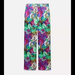 ZARA TROPICAL PRINT PANT